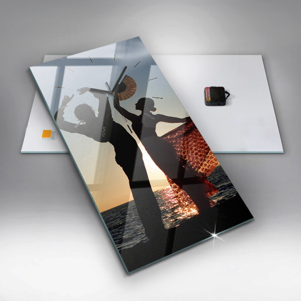 Vertical wall clock Spanish Dance at Sea
