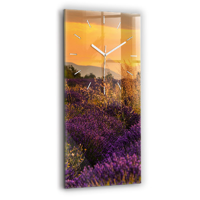 Vertical wall clock Lavender meadow France