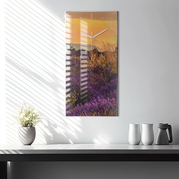 Vertical wall clock Lavender meadow France