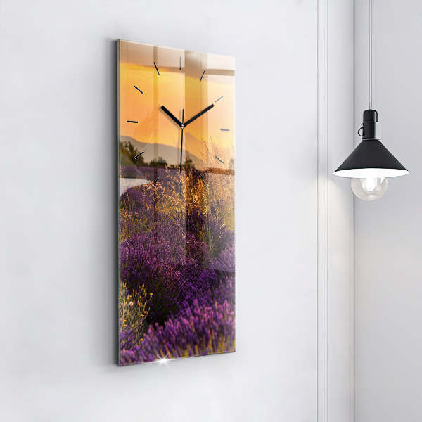 Vertical wall clock Lavender meadow France