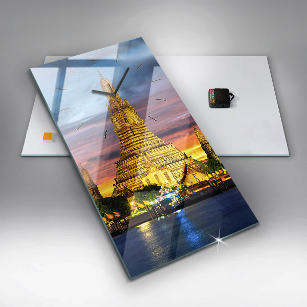 Vertical wall clock Temple in Bangkok Thailand