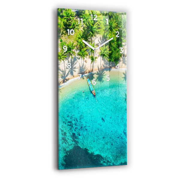 Vertical wall clock Tropical beach Koh Tao