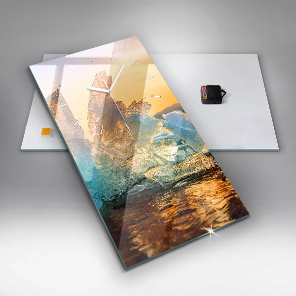 Vertical wall clock Iceberg and sunrise