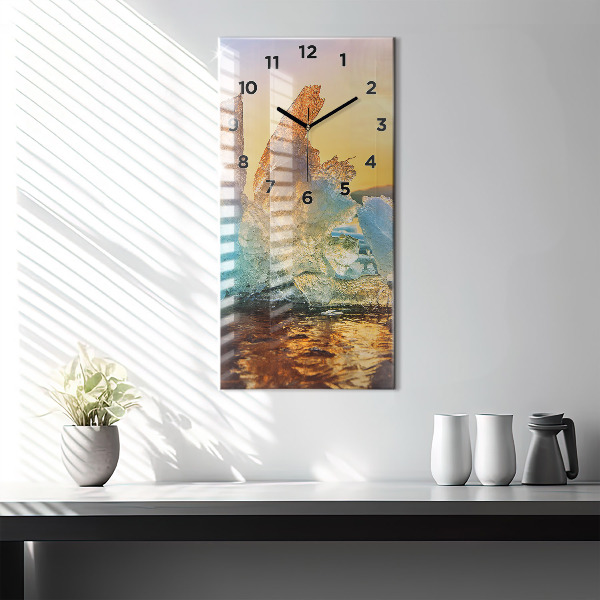 Vertical wall clock Iceberg and sunrise