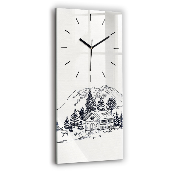 Vertical wall clock Cartoon town