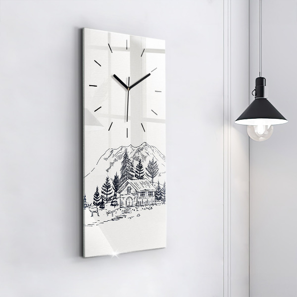 Vertical wall clock Cartoon town