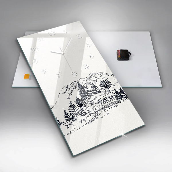 Vertical wall clock Cartoon town