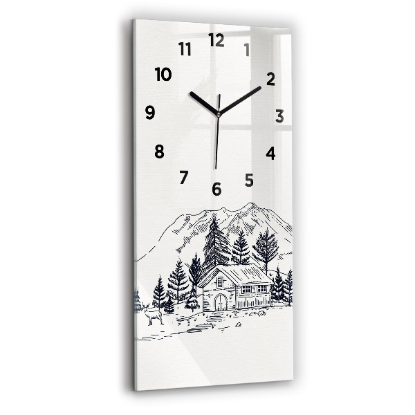 Vertical wall clock Cartoon town