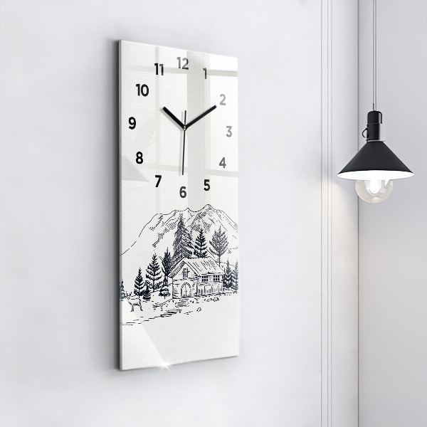 Vertical wall clock Cartoon town