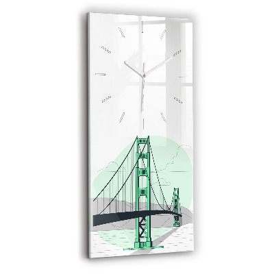 Vertical wall clock Green Bridge