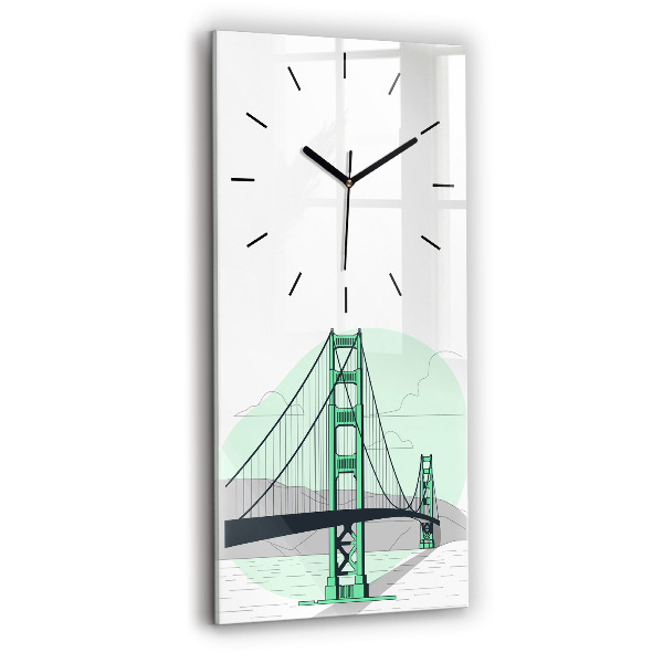 Vertical wall clock Green Bridge