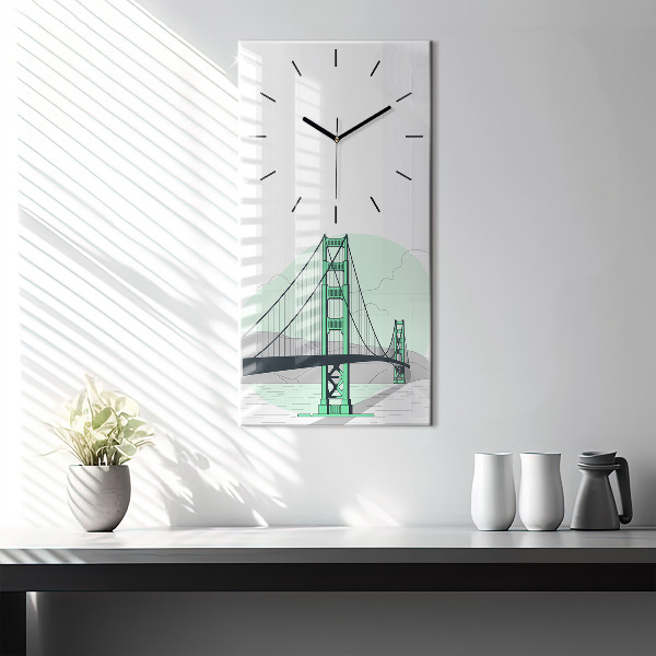Vertical wall clock Green Bridge