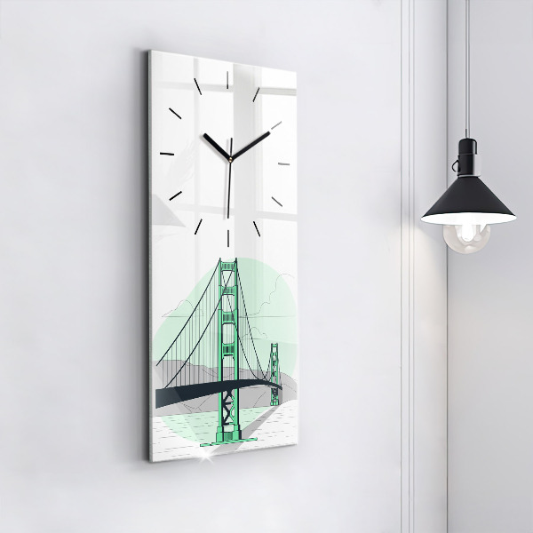 Vertical wall clock Green Bridge