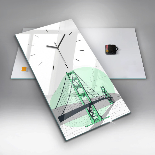 Vertical wall clock Green Bridge