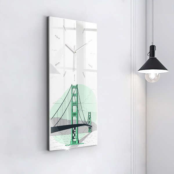 Vertical wall clock Green Bridge