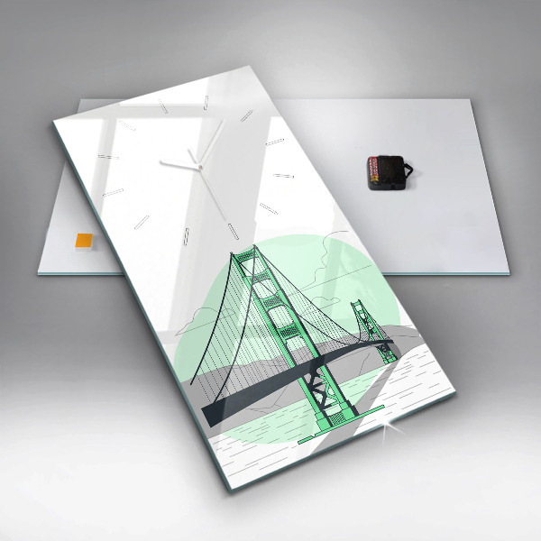 Vertical wall clock Green Bridge