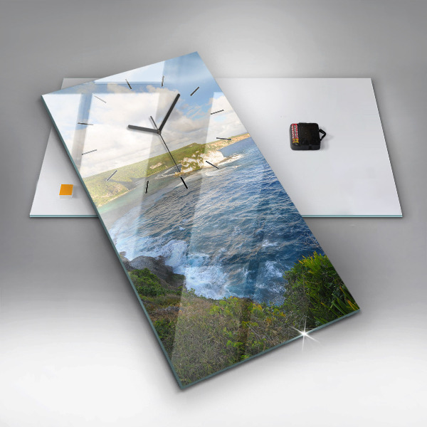 Vertical wall clock Ocean Coast