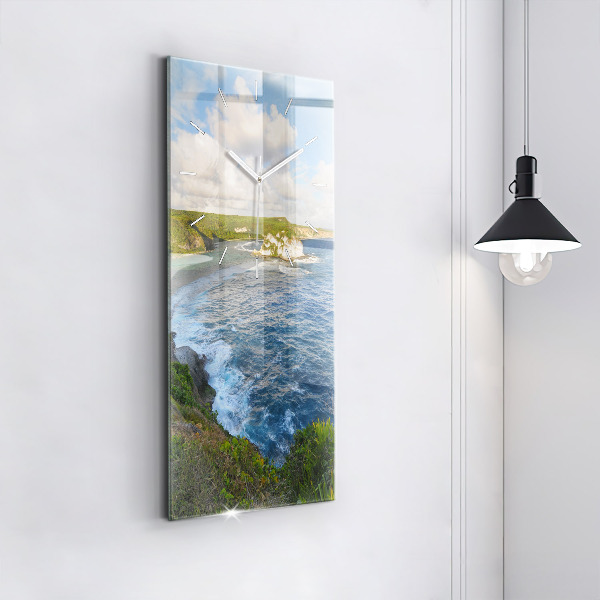Vertical wall clock Ocean Coast