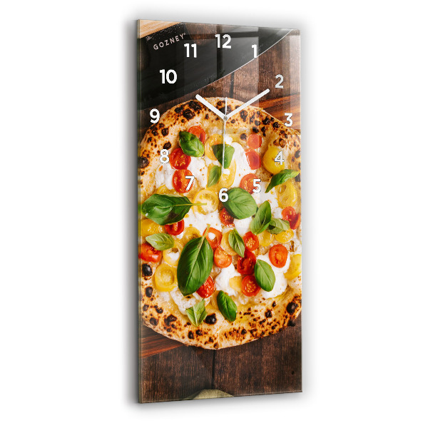 Vertical wall clock Italian pizza