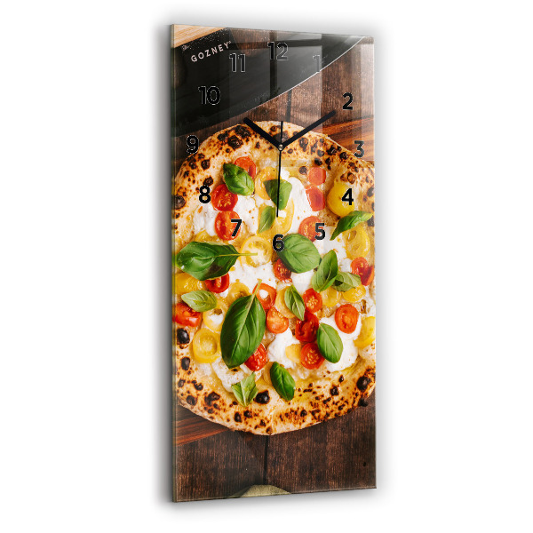 Vertical wall clock Italian pizza