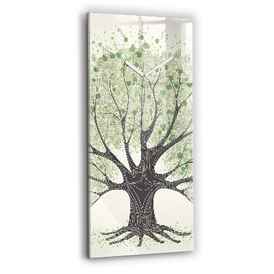Vertical wall clock Big tree nature