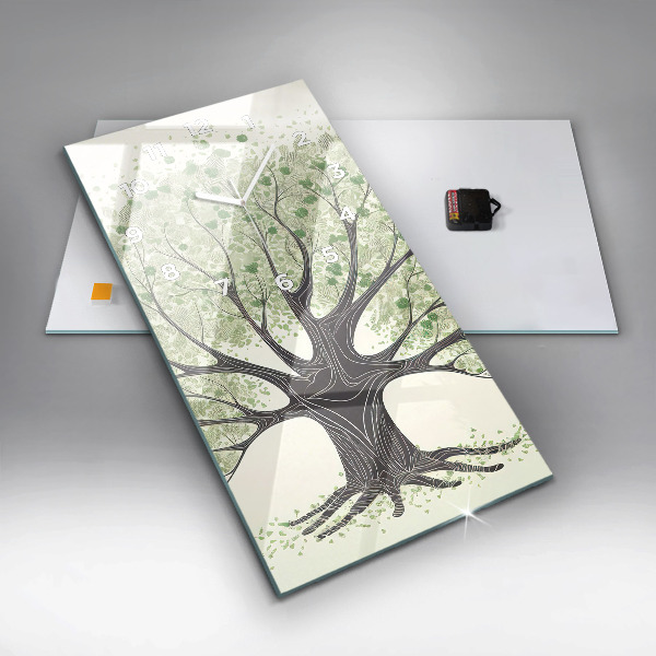 Vertical wall clock Big tree nature
