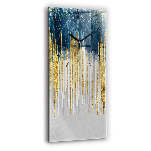 Vertical wall clock Decorative pattern and gold