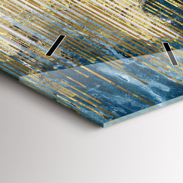 Vertical wall clock Decorative pattern and gold