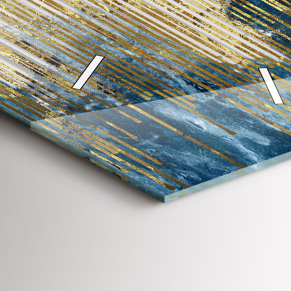 Vertical wall clock Decorative pattern and gold