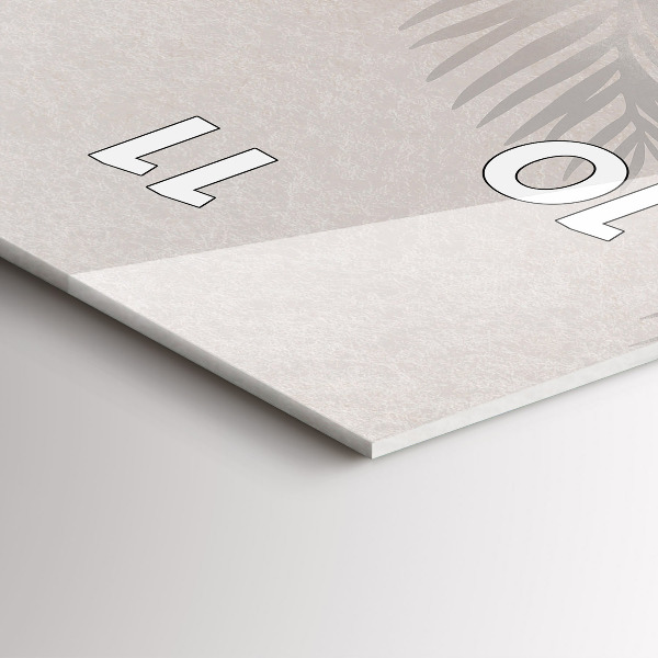 Vertical wall clock Tropical boho leaves