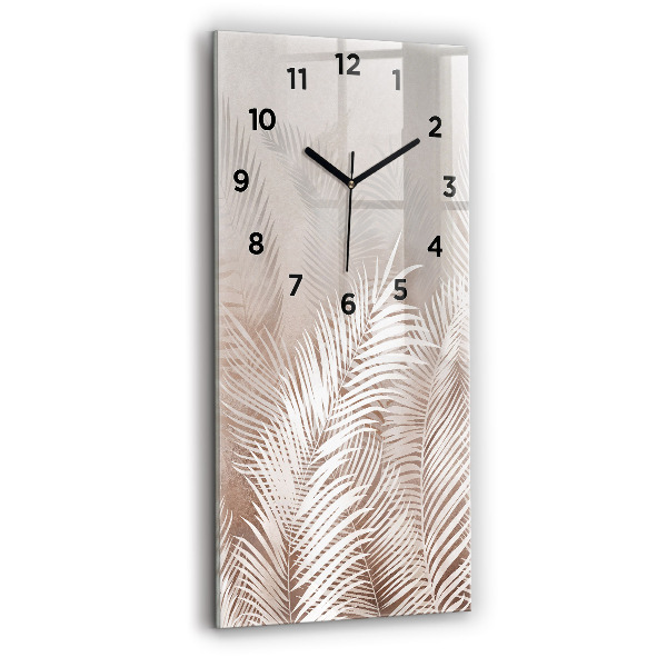 Vertical wall clock Tropical boho leaves
