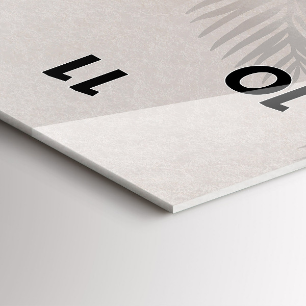 Vertical wall clock Tropical boho leaves