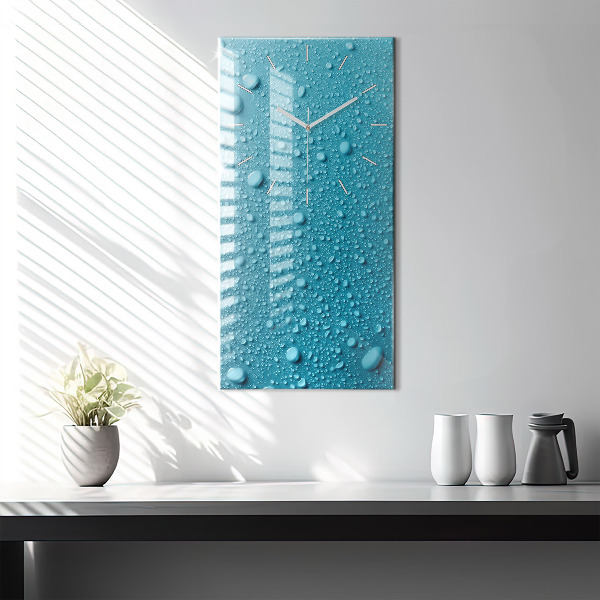 Vertical wall clock Water drops on glass