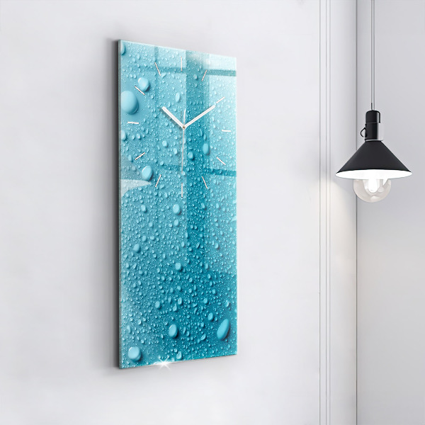 Vertical wall clock Water drops on glass