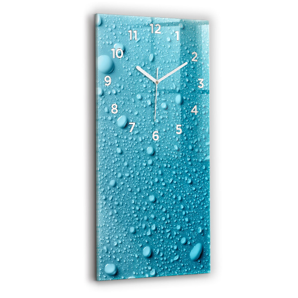 Vertical wall clock Water drops on glass