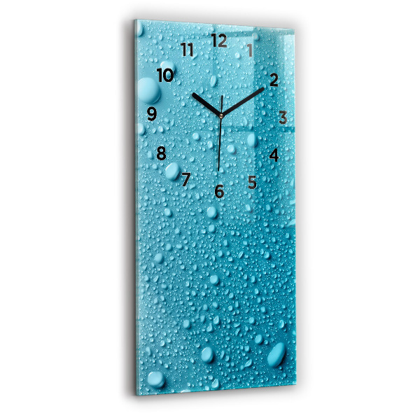 Vertical wall clock Water drops on glass
