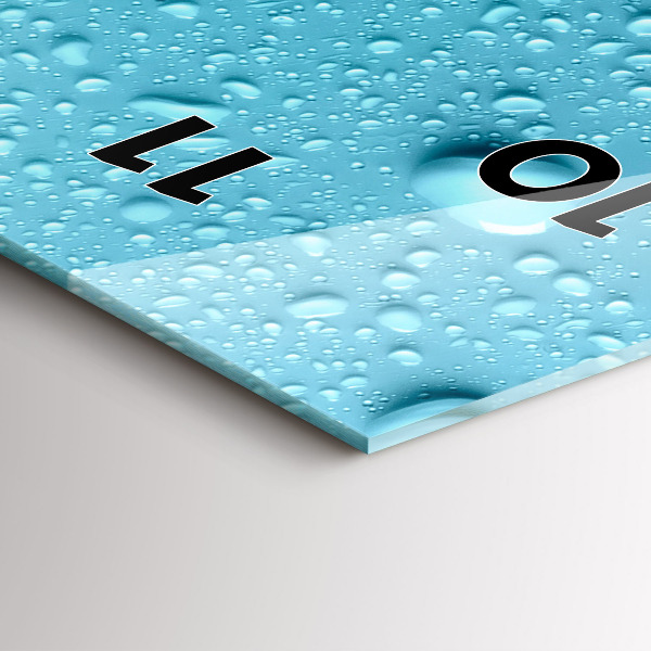 Vertical wall clock Water drops on glass