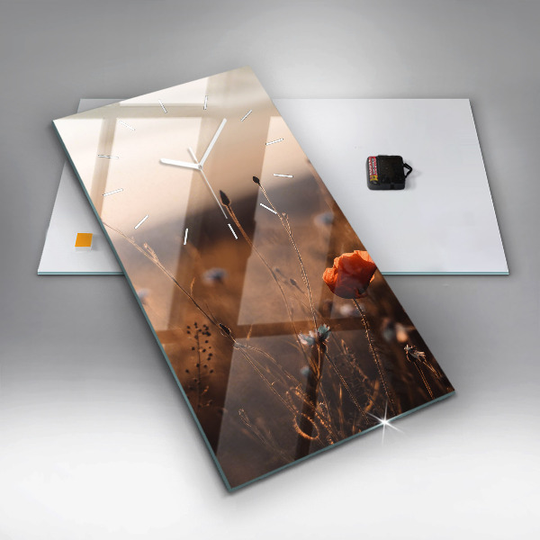 Vertical wall clock Field sunrise