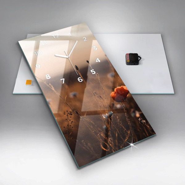 Vertical wall clock Field sunrise