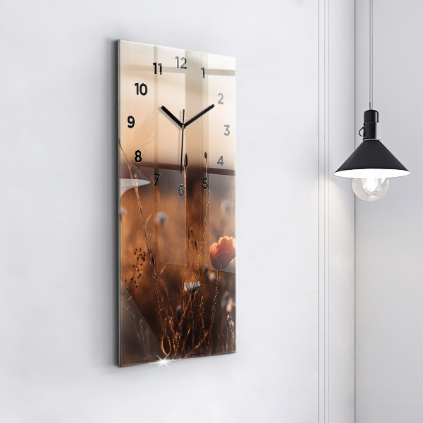 Vertical wall clock Field sunrise