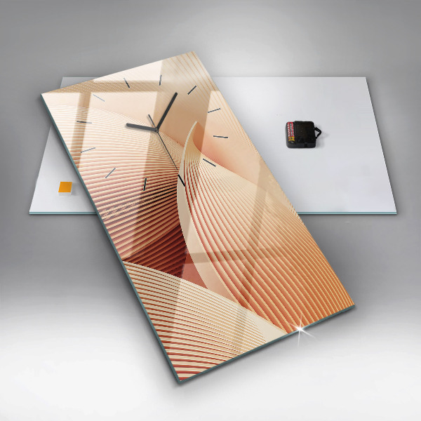 Vertical wall clock Abstract wave pattern