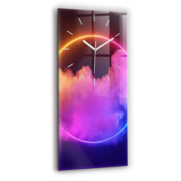 Vertical wall clock 3D smoke abstract