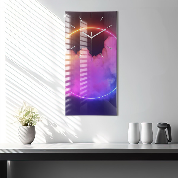 Vertical wall clock 3D smoke abstract