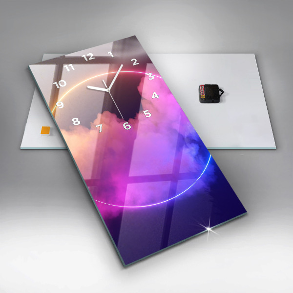 Vertical wall clock 3D smoke abstract