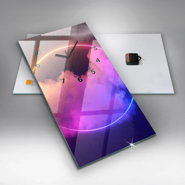 Vertical wall clock 3D smoke abstract