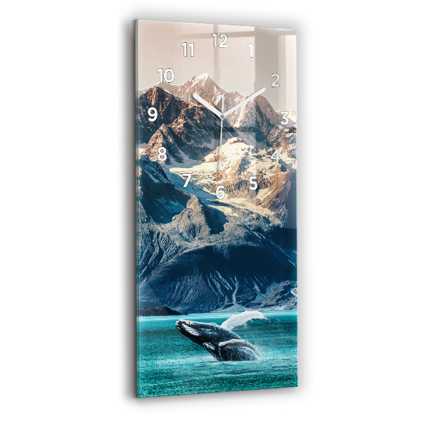 Vertical wall clock Whale water