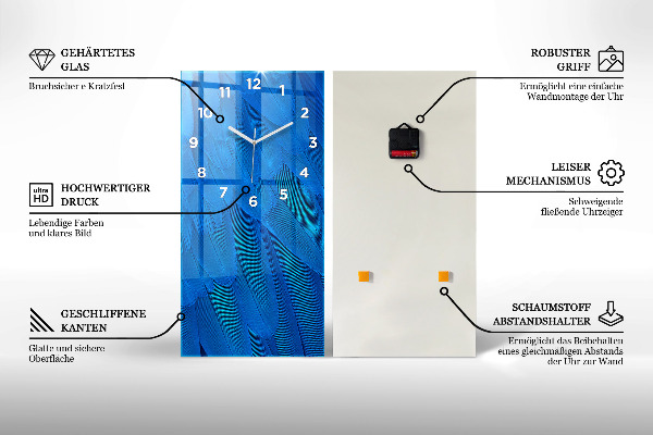 Vertical wall clock Whale water