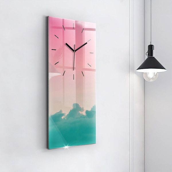 Vertical wall clock Sky and mountain gradient