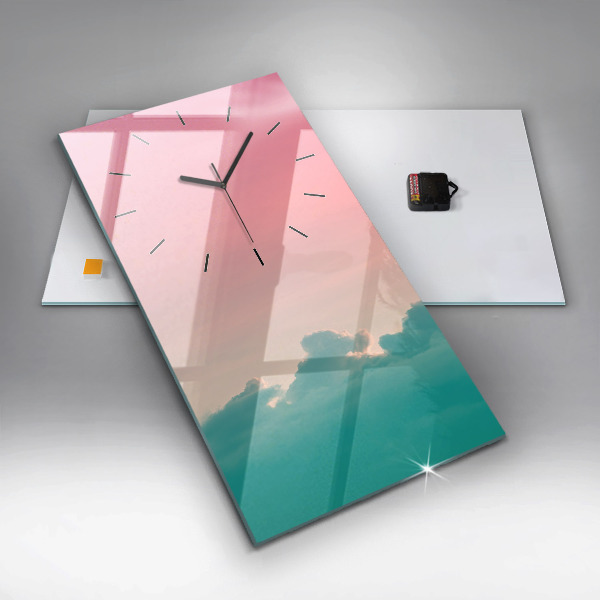 Vertical wall clock Sky and mountain gradient