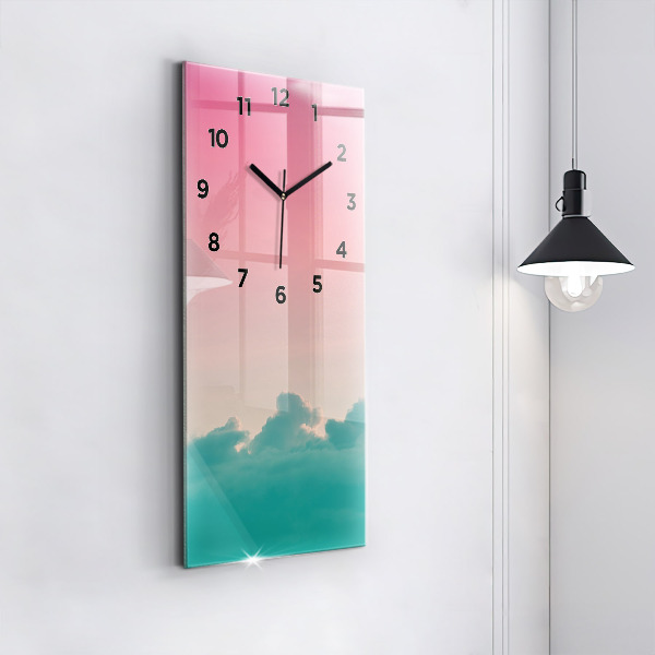 Vertical wall clock Sky and mountain gradient